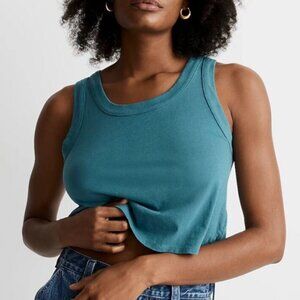 Madewell Cropped Coast Sea Blue/Teal Cropped Tank Top- M